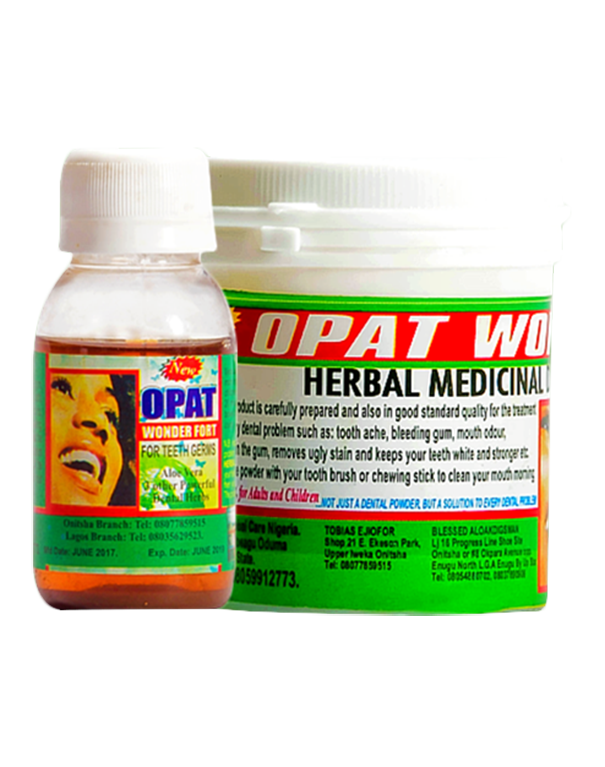 opat wonder herbal mouth rinse and opat wonder herbal powdered toothpaste